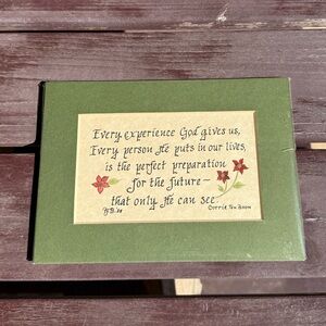 Inspirational Corrie Ten Boon Quote Plaque with Floral Design